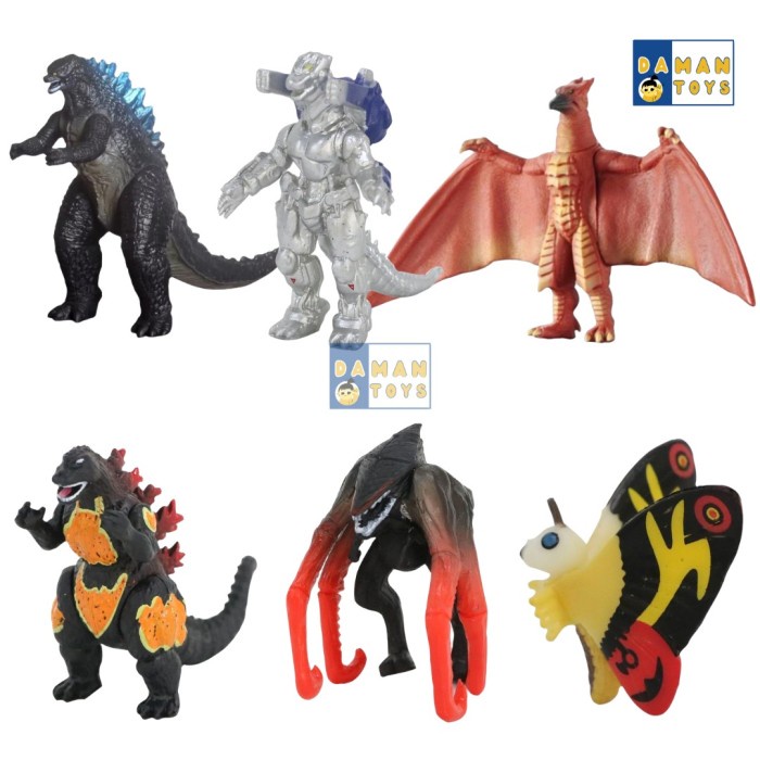 Mothra Larva Godzilla Gigan Gojila vs Kong Gozila kaiju monster set 8