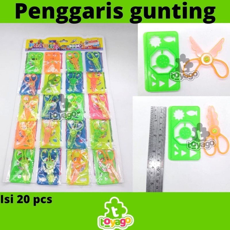 Mainan Gunting dan Penggaris Lembaran Ph isi 20pcs Grosir Murah