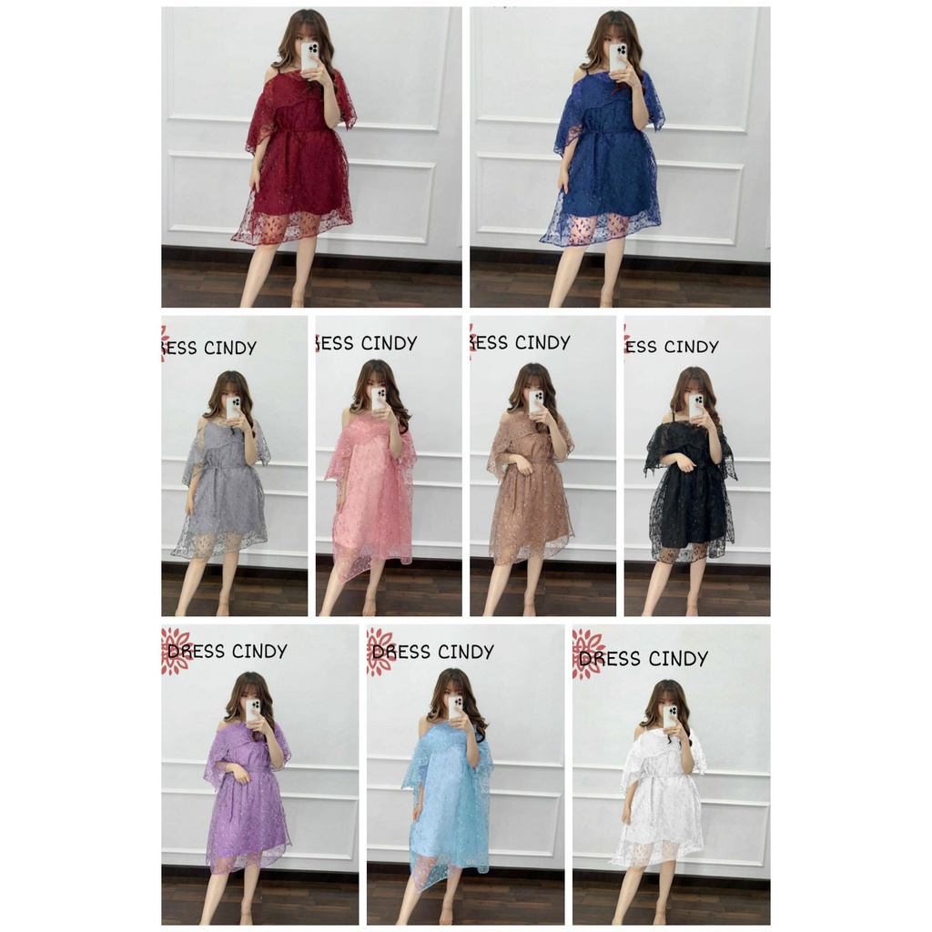 ISTANABAJU89 - 4 UKURAN M L XL XXL / SABRINA DRESS CINDY TILE MUTIARA / DRESS BRUKAT PESTA KONDANGAN