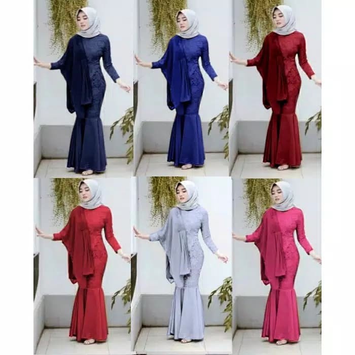 abaya gamis brokat/gaun pesta muslim/Maxi dress/longdress remaja/ngaji(P2H2) Abaya putih Dres abaya 