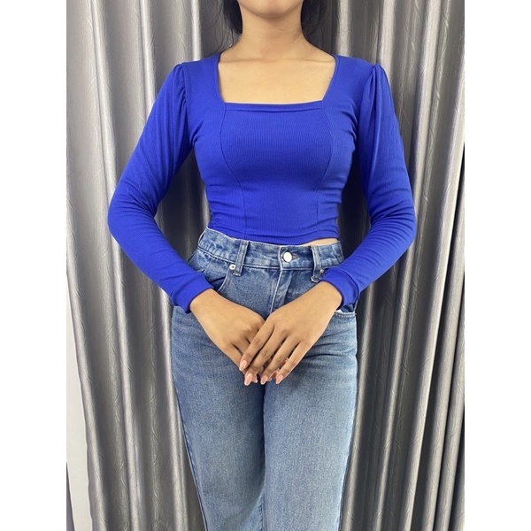 CROP TOP RIB SQUER PANJANG