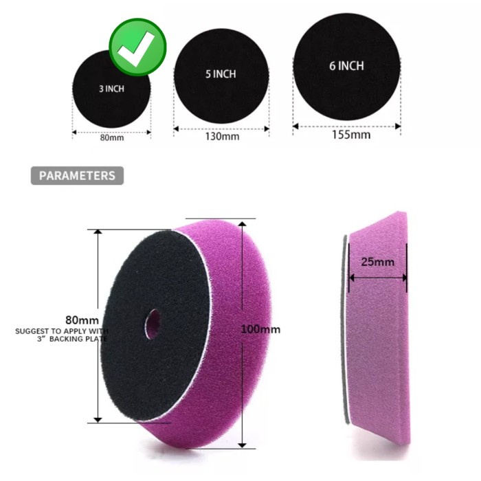NORTHWOLF Foam Pad 3 inch Busa Foam Pad Mesin Poles Mobil North Wolf