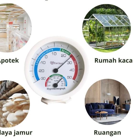 termometer ruangan /hygrometer analog 5 inch