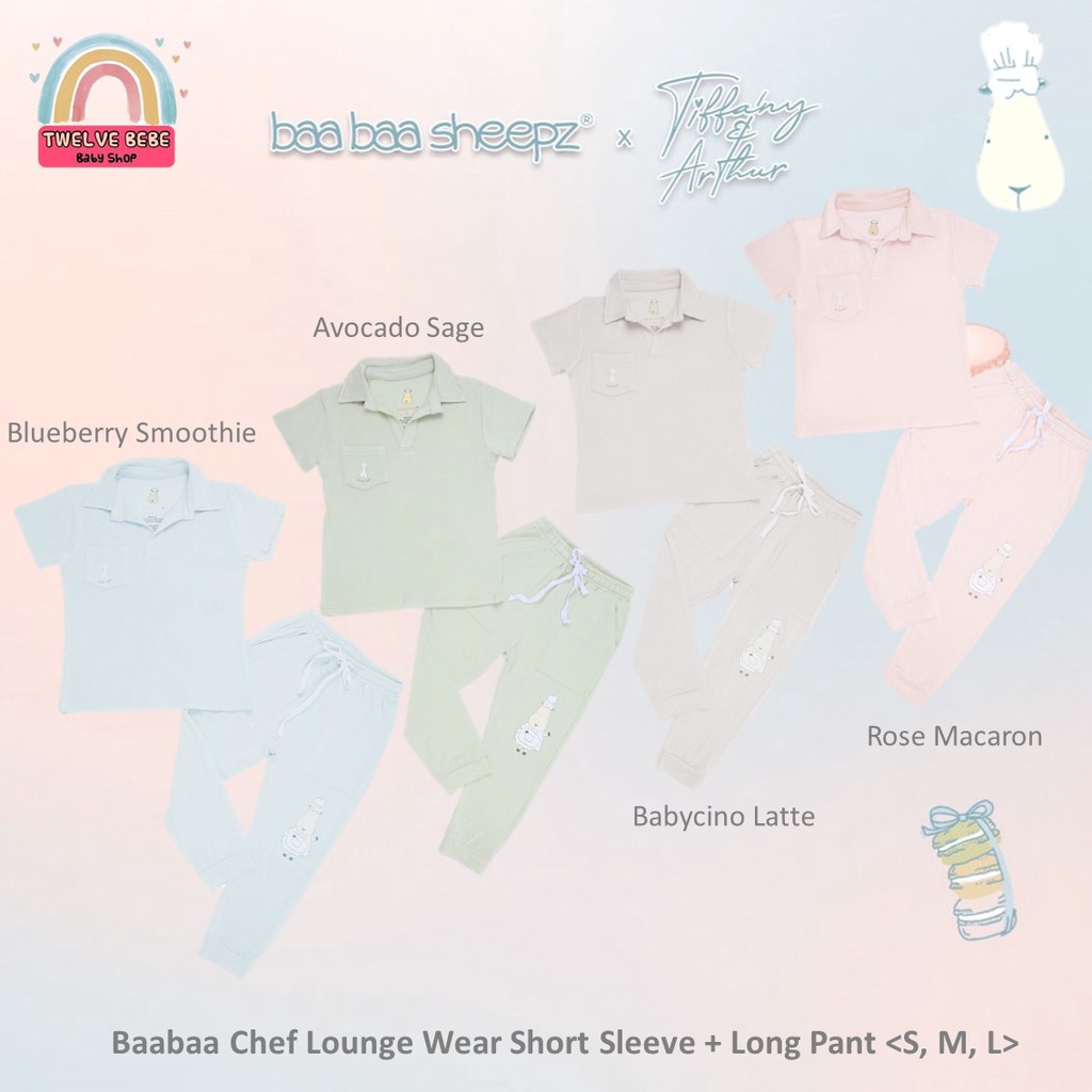 Baabaasheepz X Tiffany&Arthur Lounge Wear Lengan Pendek & Celana Panjang / Setelan Piyama Baju Tidur