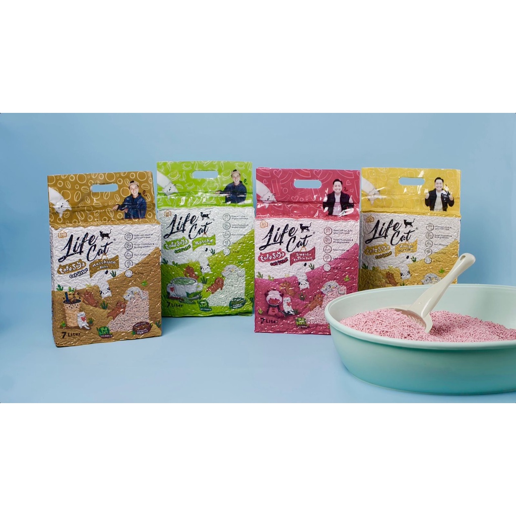 [gosend] Life cat tofu soya pasir kucing tofu soya pasir kucing gumpal 7 Liter