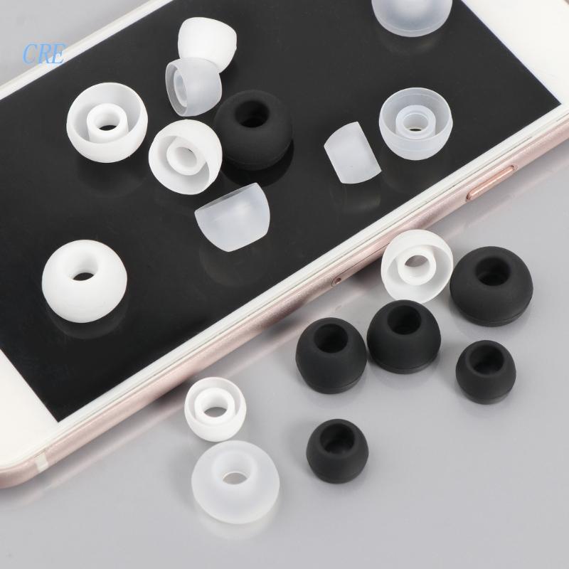 Cre 12pcs / lot Cover Earbud Pengganti Bahan Silikon Lembut Warna Hitam / Putih Untuk Earphone In-Ear