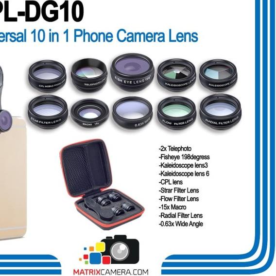 Apexel APL-DG10 Universal 10 in 1 Lensa Portable for Smartphone