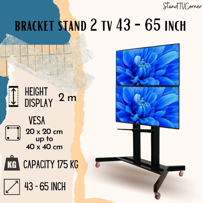 Standing Tv bracket Stand TV 50 55 43 42 60 32 Inch Atas bawah