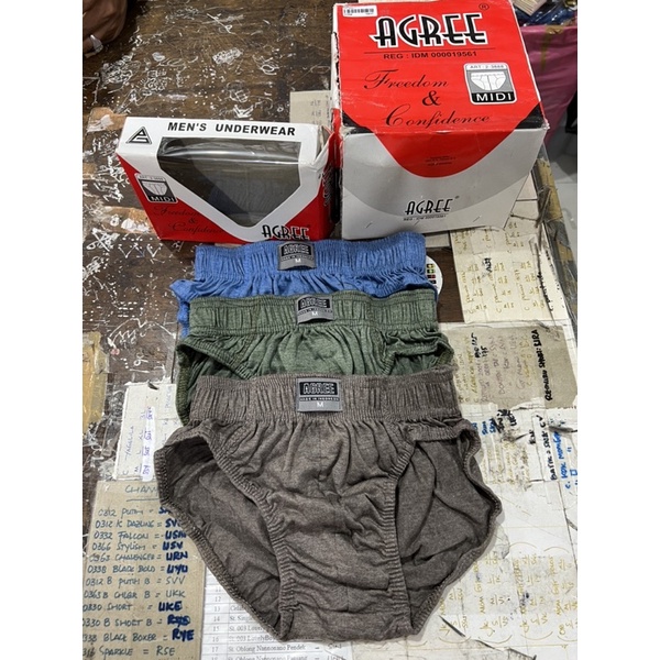 (3pcs) celana dalam Agree men brief 23888