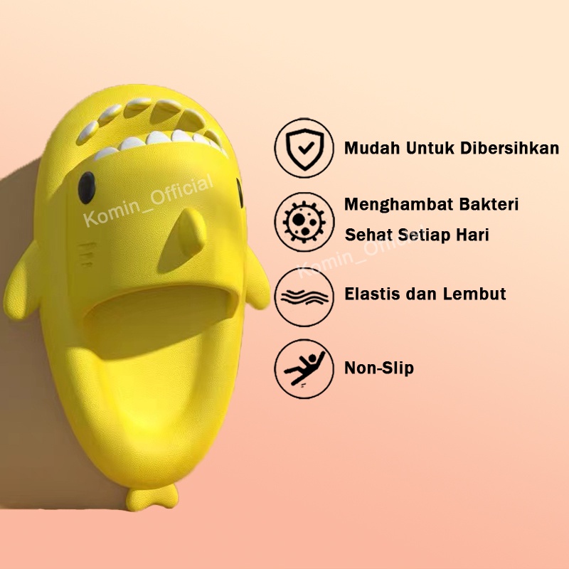 [Size 26-45] COD Komin Sandal Hiu Dewasa Lucu Sendal EVA Wanita  Korea Sandal Shark Import Sandal Ringan Cewek Anti Slip
