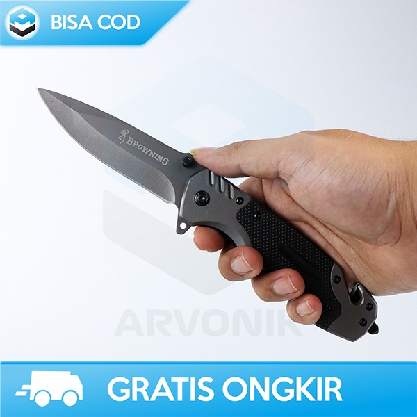 PISAU LIPAT FOLDING KNIFE SURVIVAL TOOLS FOLDABLE BROWNING STAINLESS