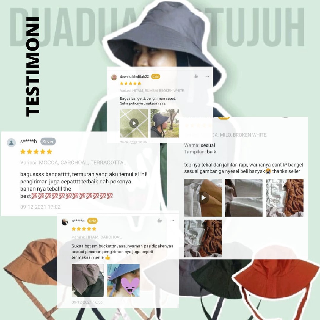 BUCKET WIDE BUCKET LEBAR WANITA PRIA BUCKET TALI BUCKET WIDE TALI