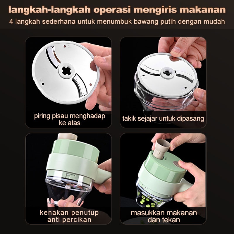 AmazeFan 7in1 mini juicer portable parutan serbaguna blender elektronik Sikat pembersih tanpa kabel penggiling bumbu kentang chopper belender buah vegetable slicer gilingan daging parutan pemotong pengupas processor mixer food alat peralatan masak dapur