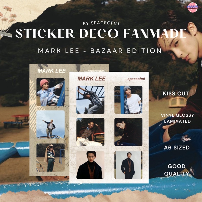 sticker mark lee nct - bazaar magazine edition photo sticker deco fanmade | sticker aesthetic nct dr