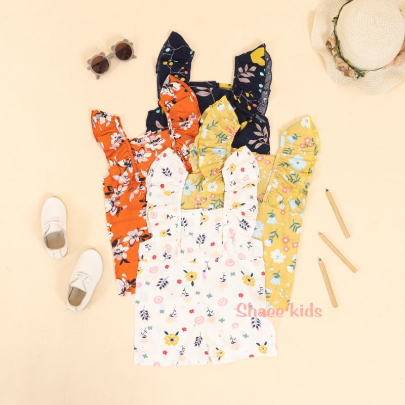 SHAEE KIDS Jumpsuit Anak Perempuan Flower Rayon Premiun 6bln-1tahun