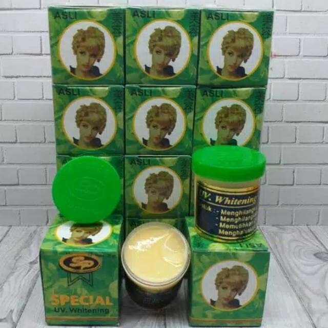 CREAM SP HIJAU WHITENING ORIGINAL / KEMASAN PLASTIK - 1 PCS