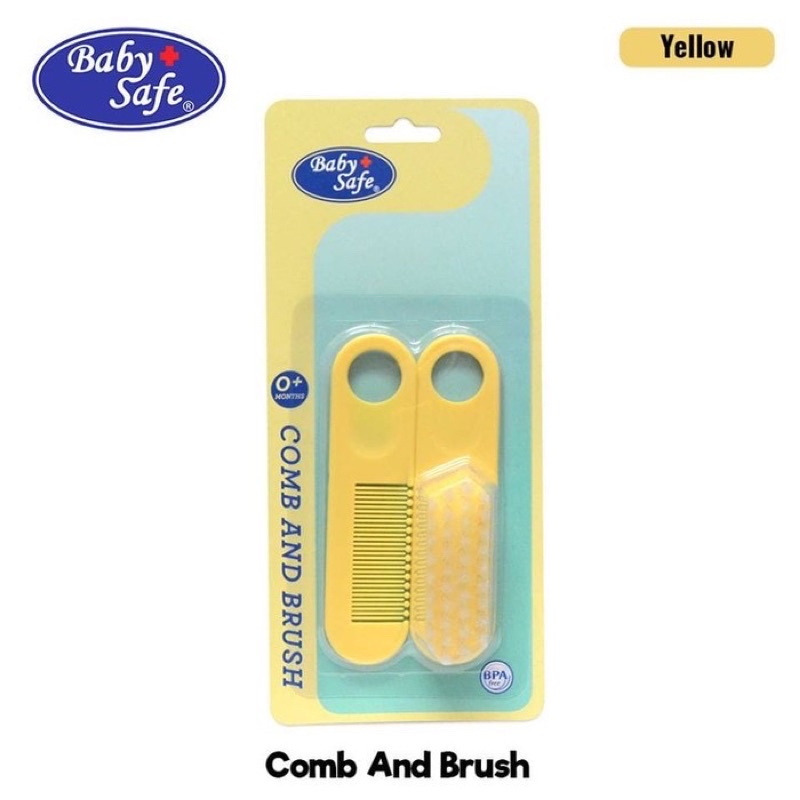 Baby Safe Comb Brush Set BD195 Sisir Rambut Bayi Bulu dan Gerigi Lembut Set 2pc