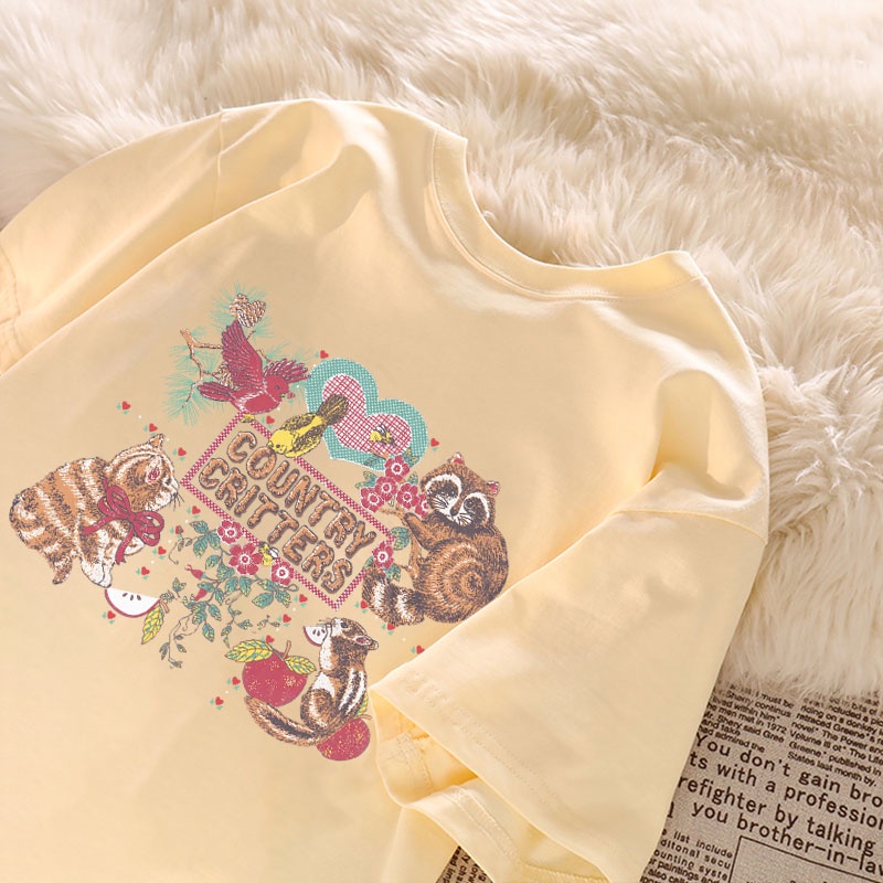 SEZO. t shirt cat doodle kaos oversize baju korean style wanita ootd
