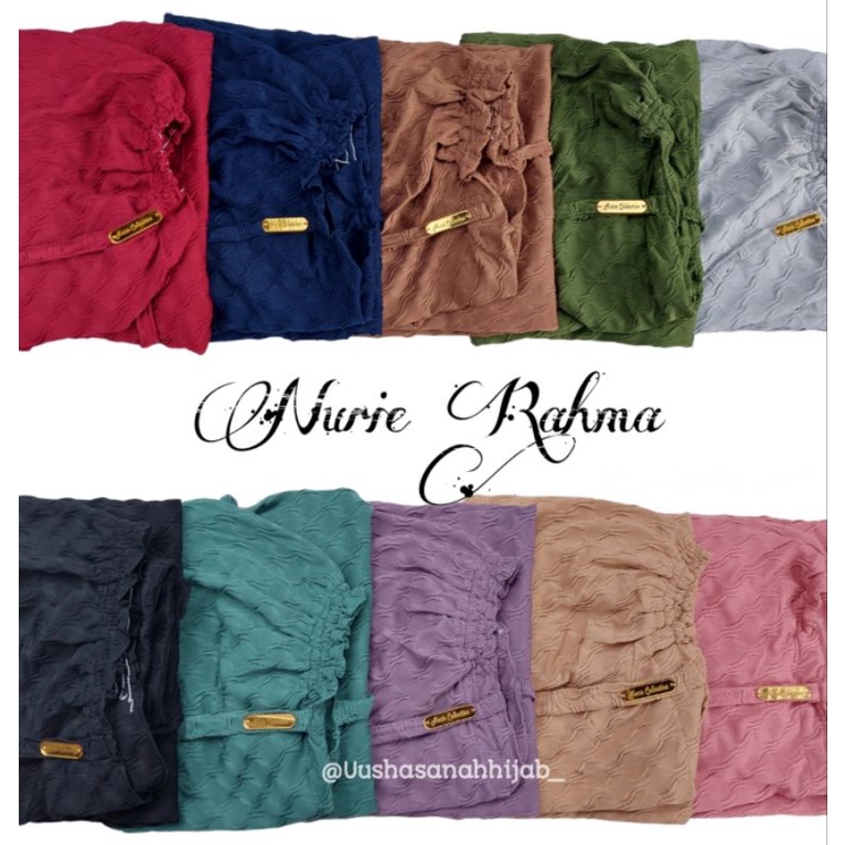 [Ori Nurie] RAHMA••hijab bergo instan jersey tali••hijabi instan jersey cubit