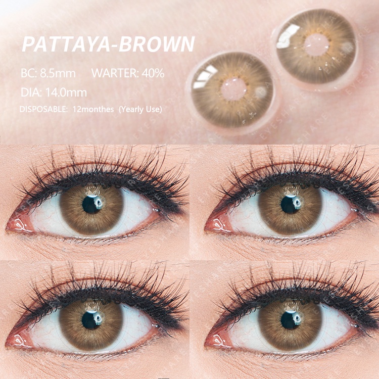 PATTAYA GREY Coloured Big Eye Soft Contact Lens Yearly use Korean Eyes 【COD &amp; ready stock】-1.00 s/d -6.00 Minus Softlens