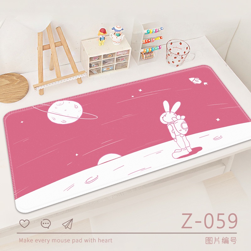 Mouse Pad Ukuran Besar Tebal Motif Kartun Warna Pink