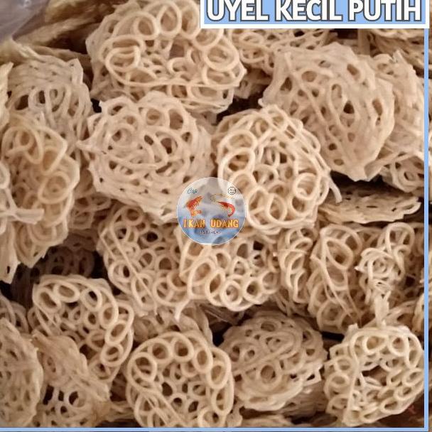 

✎ [ 1kg ] Kerupuk / Krupuk Mentah / Krecek Uyel Mawar Keriting Putih Kuning Besar Kecil ↡