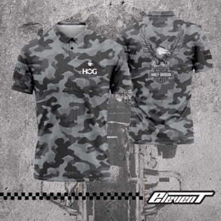 Baju Golf pria Harley Davidson army -  Polo shirt golf Army HD