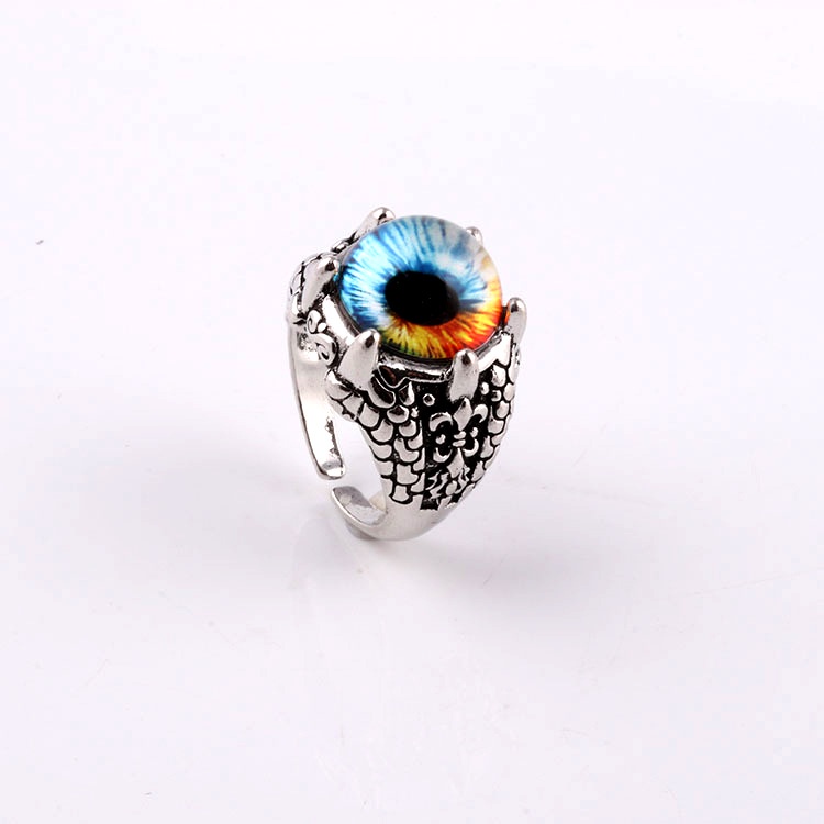 Cincin Desain Mata Iblis Gaya Retro Punk Hip-Hop Eropa Amerika Untuk Pria