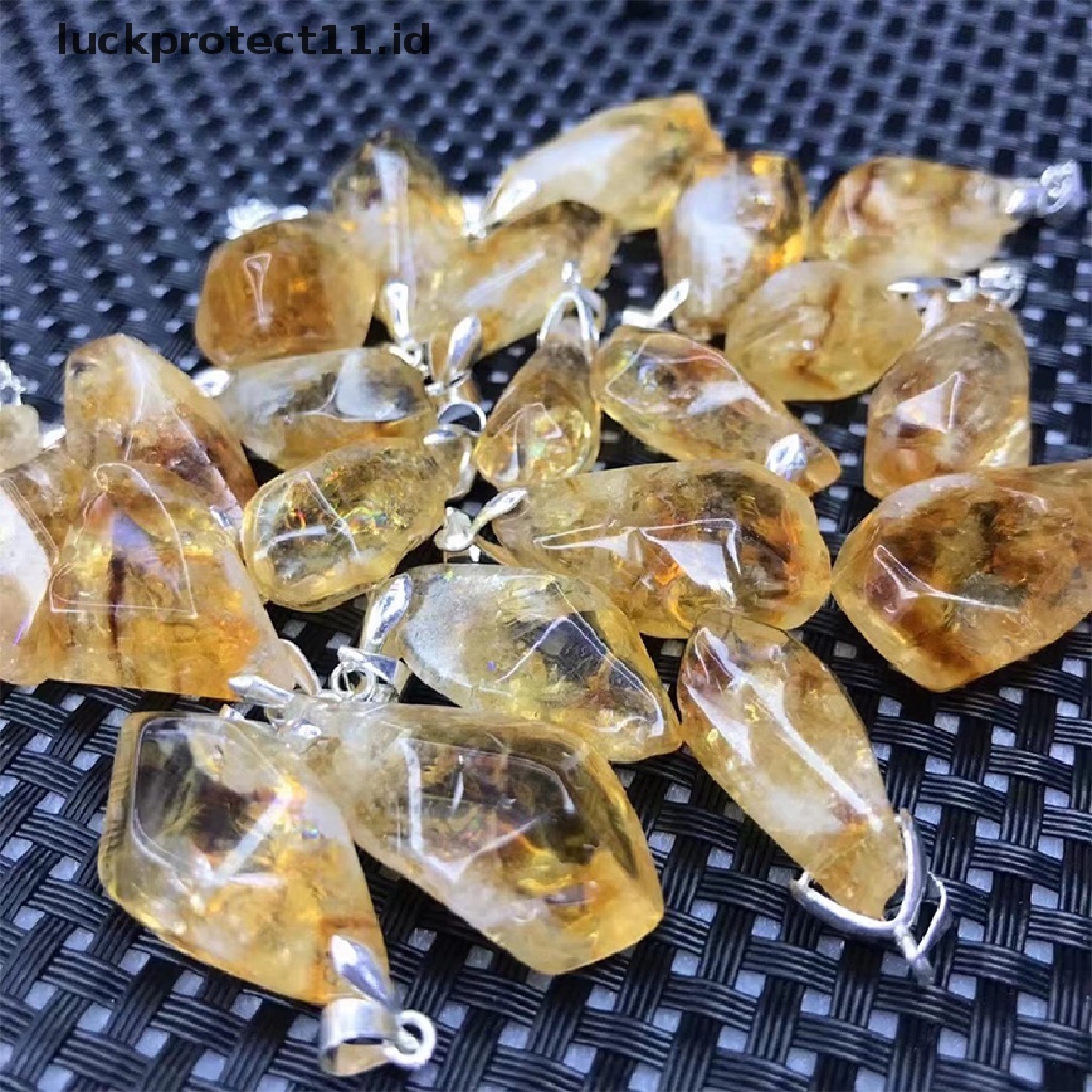 Liontin Batu Kristal Enegry Brazil Citrine Alami Untuk Penyembuhan