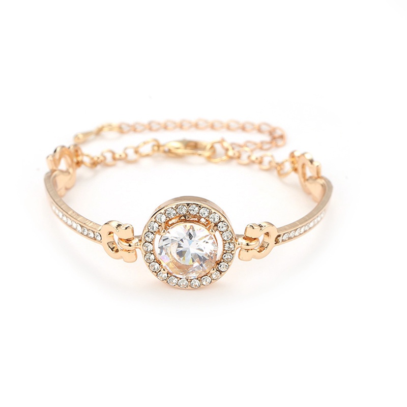 Fancyqube Gelang Tangan Wanita Hias Zircon Adjustable Gaya Korea Untuk Musim Panas