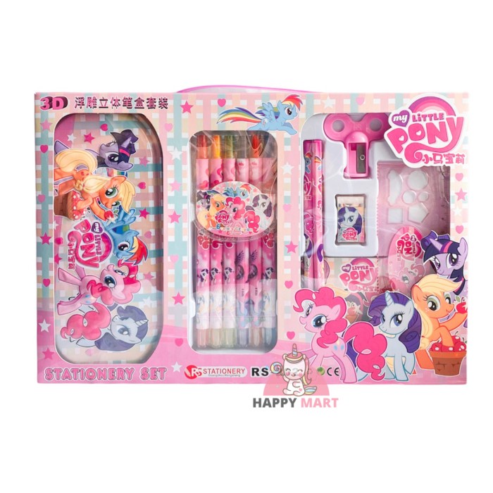 

[COD] Kotak pensil pony / spiderman / frozen set crayon putar - Pony