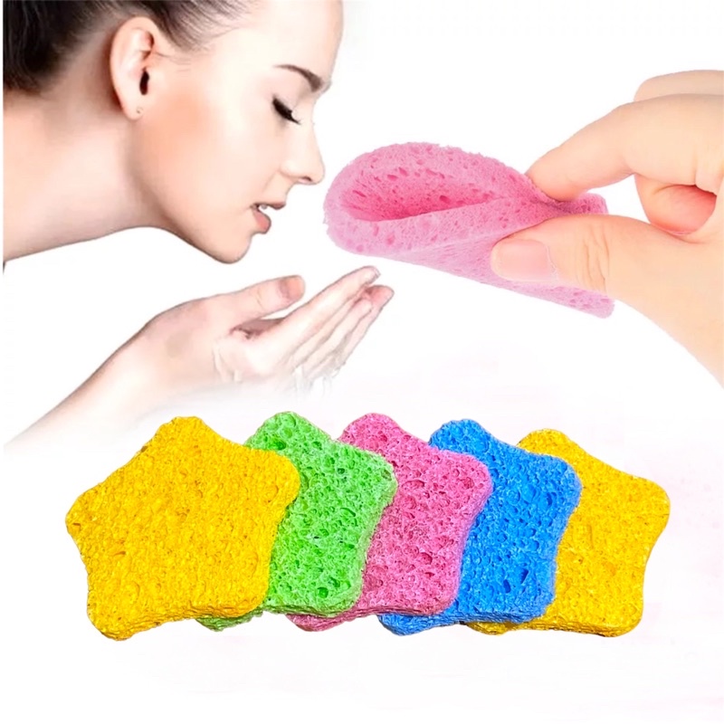 Organic Woodpulp Cotton - Facial Cleansing Sponge Sponge facial spons facial cuci muka