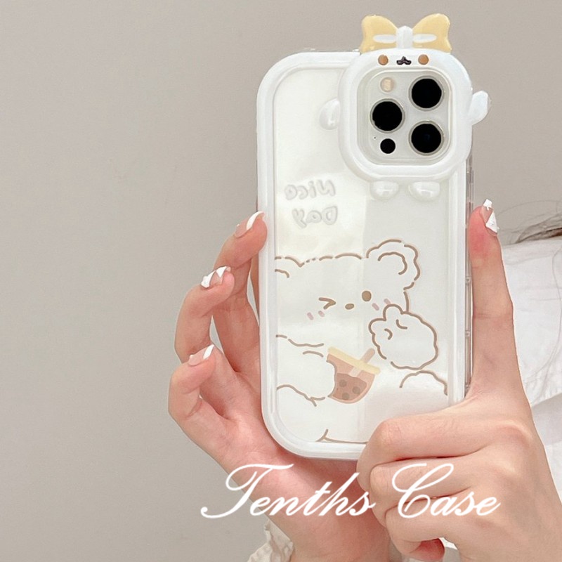 REDMI Redmi12 10C 9A 9C 9T Note12 11 Pro+10 Pro 9T Mi12 Poco M4 Pro X3 GT Minuman Panas Lovely Bear Phone Case Soft Cover Pelindung