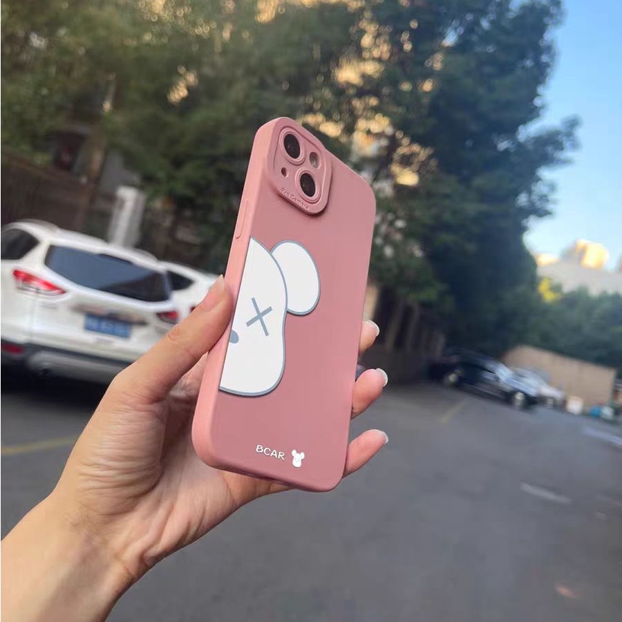Ins Casing iPhone 14 14pro 14Plus 14prm 13 13pro 13prm 11 7Plus 8Plus Xr XS 12pro Max Motif Beruang Pink