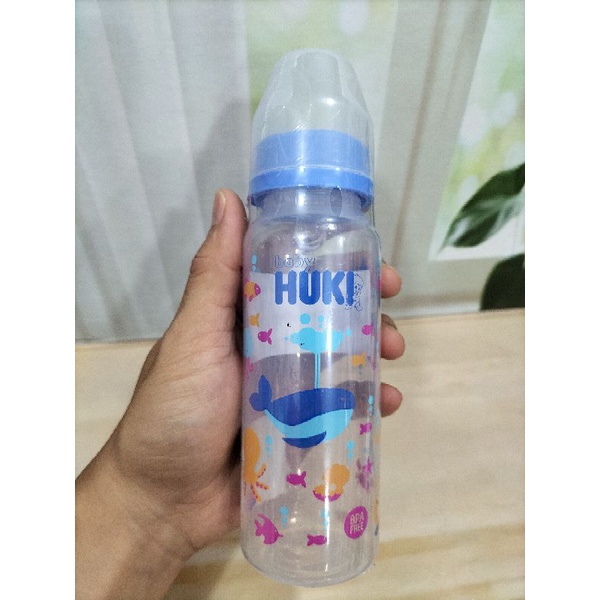 Paket Botol Huki Dengan Sedotan BPA Free 240Ml/DOT Nipple Gepeng Dan sedotan