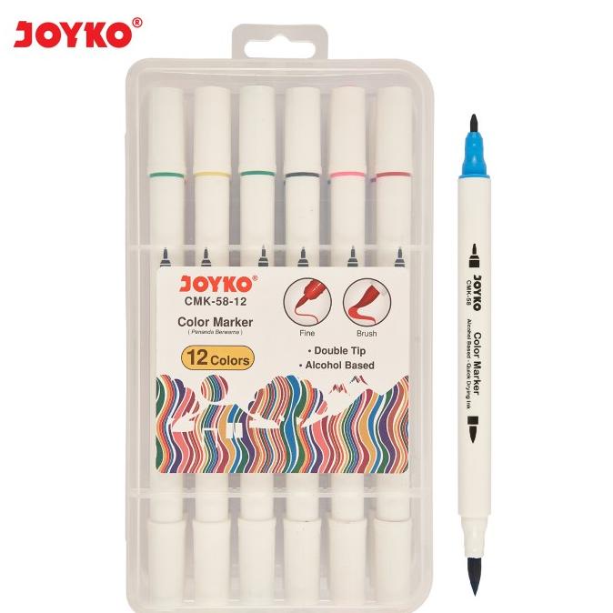 

TERLARIS Color Marker Penanda Spidol Berwarna Joyko CMK-58-12 Dual Tip 12 Warna /ALAT TULIS AESTHETIC/ALAT TULIS SEKOLAH/ALAT TULIS SET/ALAT TULIS LENGKAP/ALAT TULIS ANAK/ALAT TULIS LUCU