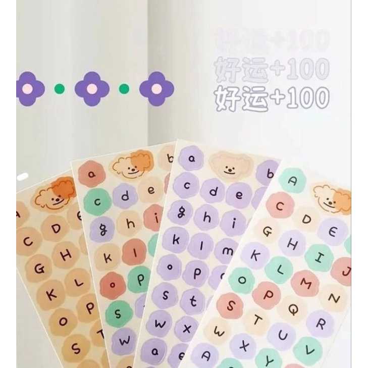 

KIYOWO 1 PCS CUTE ALPHABET STICKER DECO DIY PLANNER BUJO STICKER AESTHETIC