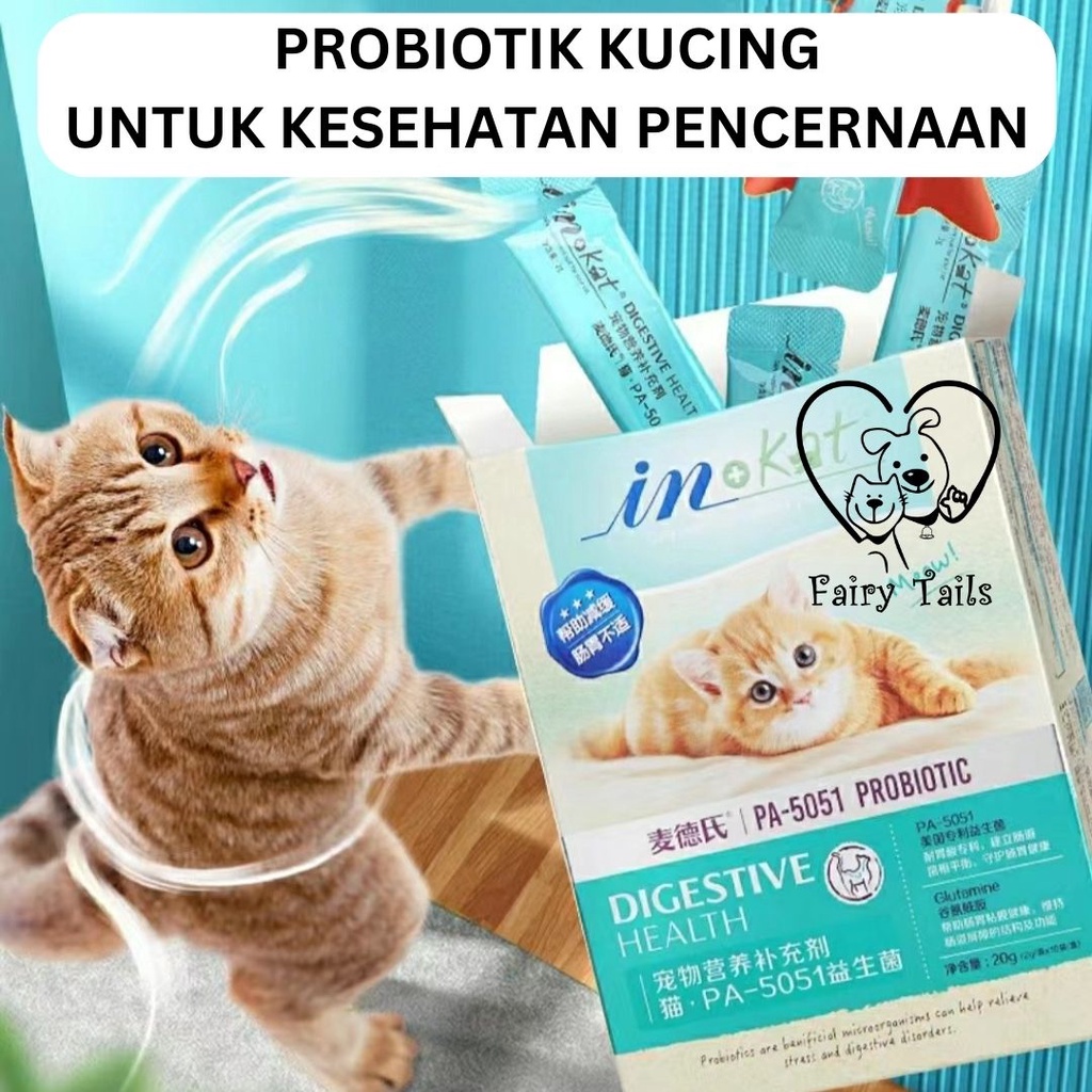 Suplemen Probitok dan L-Lysine Bubuk Untuk Kucing Anabul Menyembuhkan Diare dan Konstipasi Ringan Untuk Kesehatan Pencernaan Meningkatkan Daya Tahan Tubuh / Probiotic and L-Lysine Powder Supplement for Cat