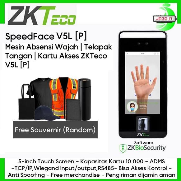 Mesin Absensi Wajah | Telapak Tangan | Kartu Akses ZKTeco V5L [P]