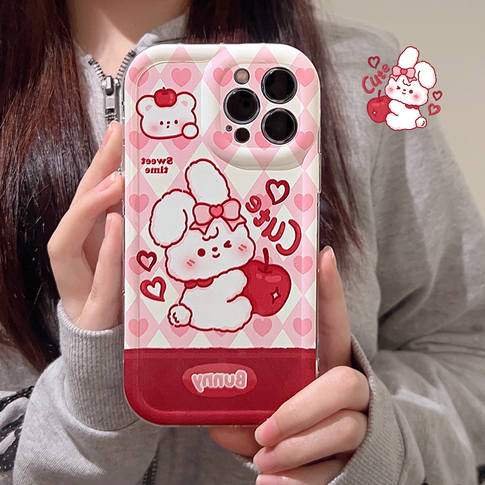 Soft Case Silikon Motif Kartun Kelinci Untuk Iphone 14 11 12 13 PRO MAX