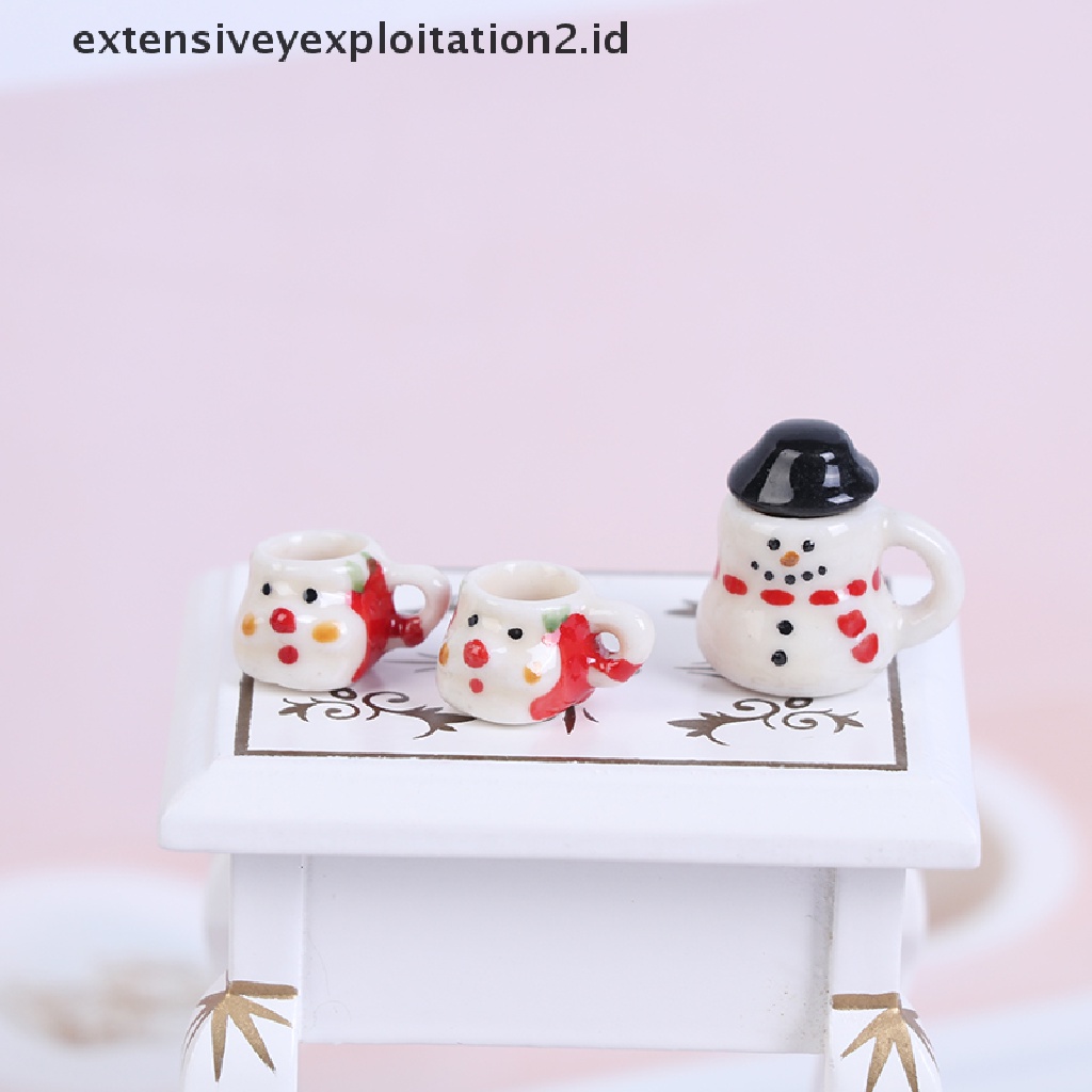 Set Miniatur Cangkir Teh / Kopi Bahan Keramik Untuk Rumah Boneka Skala 1: 12