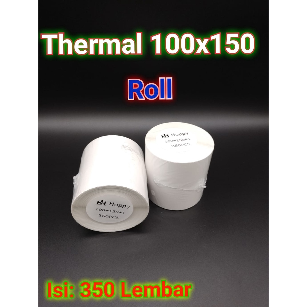 

Happy Label Sticker Thermal 100x150 A6 isi 350 tersedia Roll dan Lipat
