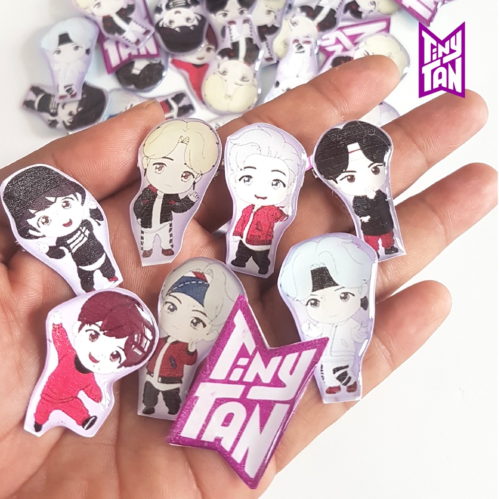 PIN TINY TAN BTS BROS button set BANGTAN BOYS MEMBER ISI 8 PCS