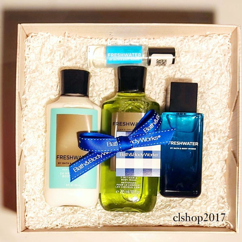 BBW MEN FRESHWATER GIFT SET PAKET BATH &amp; BODY WORKS