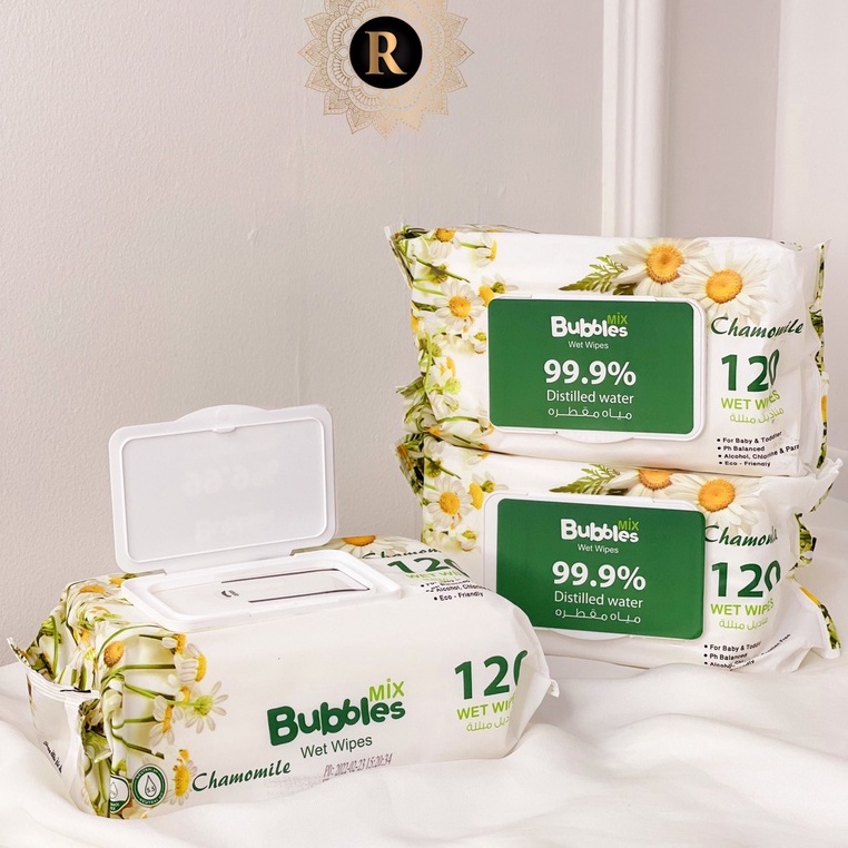 BUBBLE MIX WET WIPES / TISU BASAH BAYI / TISU BASAH Oud wood