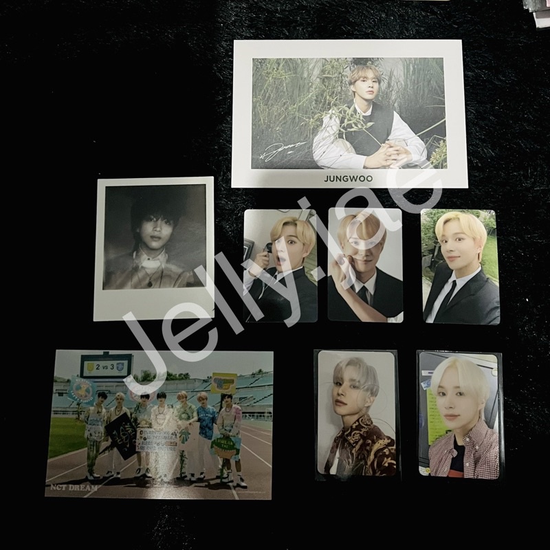 TAKE ALL: WTS NCT 127 JUNGWOO STICKER PHOTOCARD + NATURE REPUBLIC POSTCARD + MD NCIT RANDOM PHOTOPAC