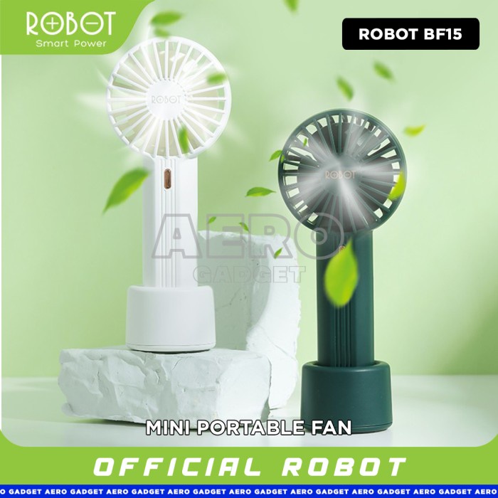 kipas angin ROBOT Mini Fan Portable Meja RT-BF15 Kipas Angin Genggam 1200mAh - Hijau(B5Y5) kipas ang