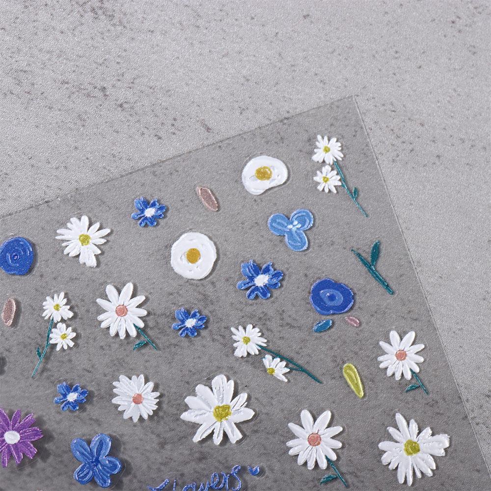 Mxbeauty Kuku Timbul Stiker Bunga Crayon Kuku Kecantikan Dekorasi Kuku Salon Kuku DIY Stiker Kuku 5D Perekat Stiker