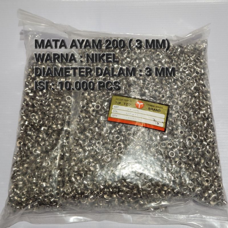 MATA AYAM 200  / MATA AYAM 3 MM  NIKEL ISI 10.000 PCS