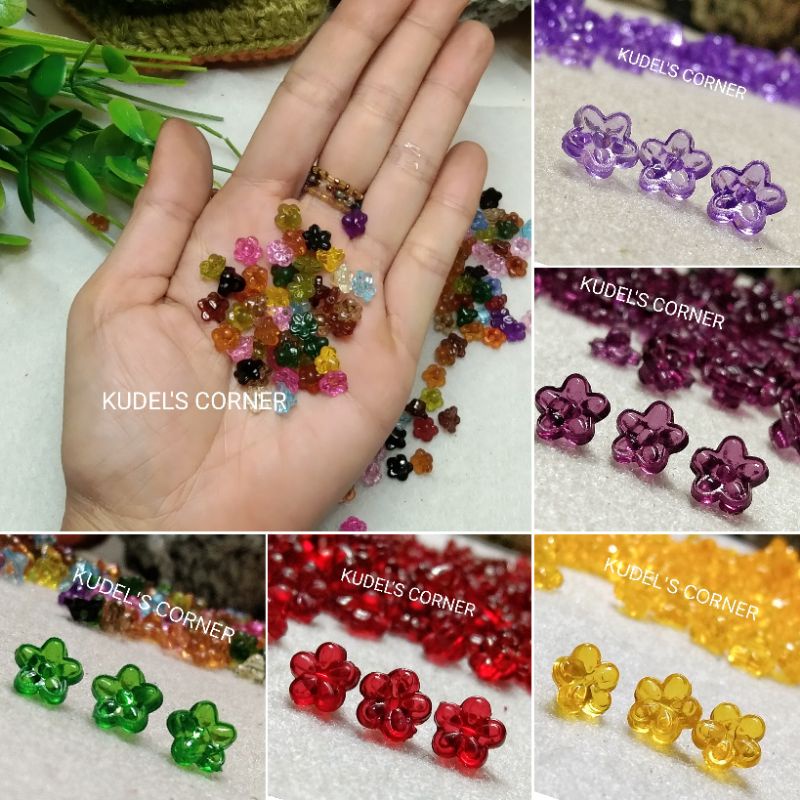 25gr / 217pcs manik mote akrilik sakura 7mm single color &amp; mix color